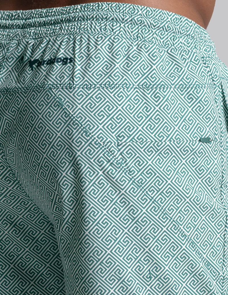 Swim Shorts - Delphi Grid Green (The Ibiza Ease)