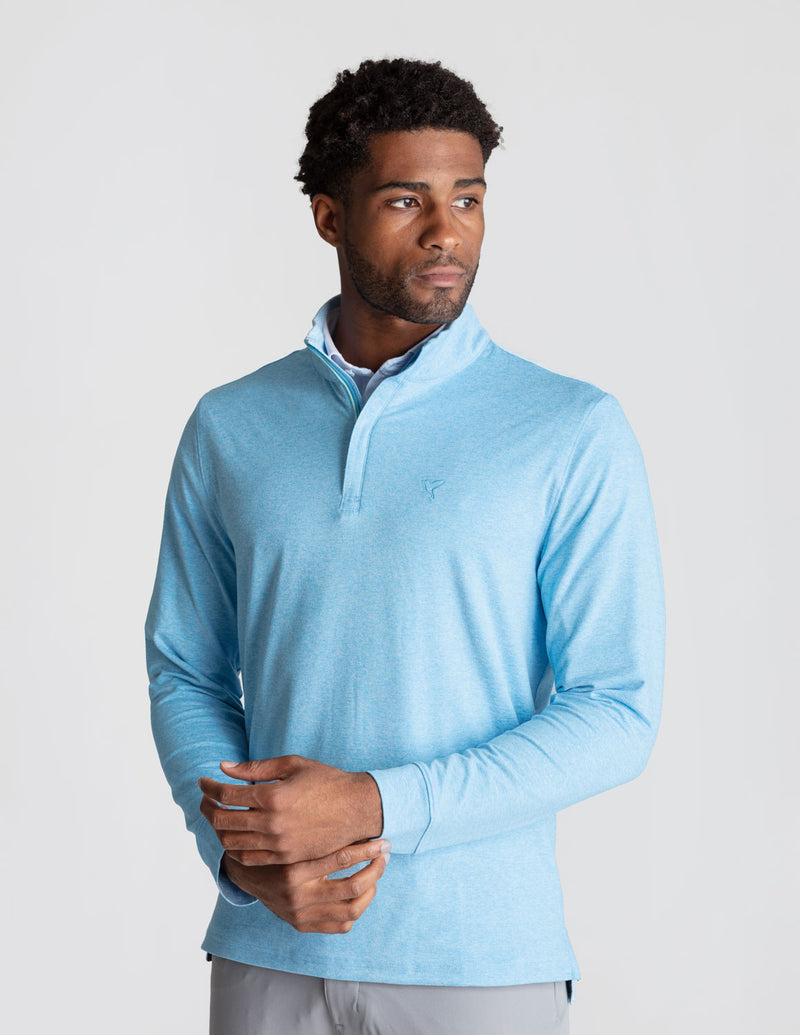 Quarter Zip - Carolina Blue Heather (The Roadie)