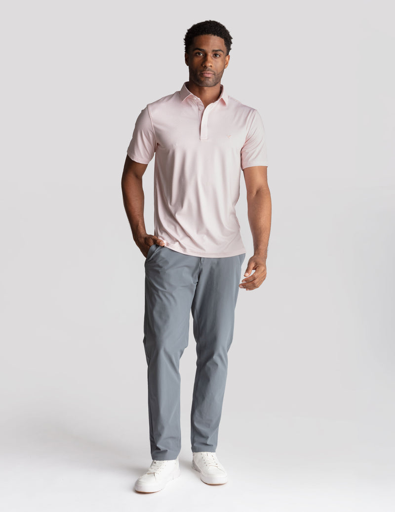 NoFlop Golf Polo - Link Swell Orange (The Nine &amp; Wine Crew)