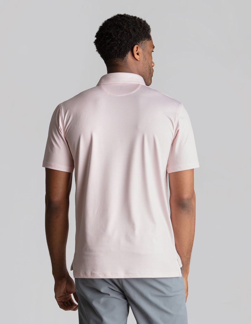 NoFlop Golf Polo - Link Swell Orange (The Nine &amp; Wine Crew)
