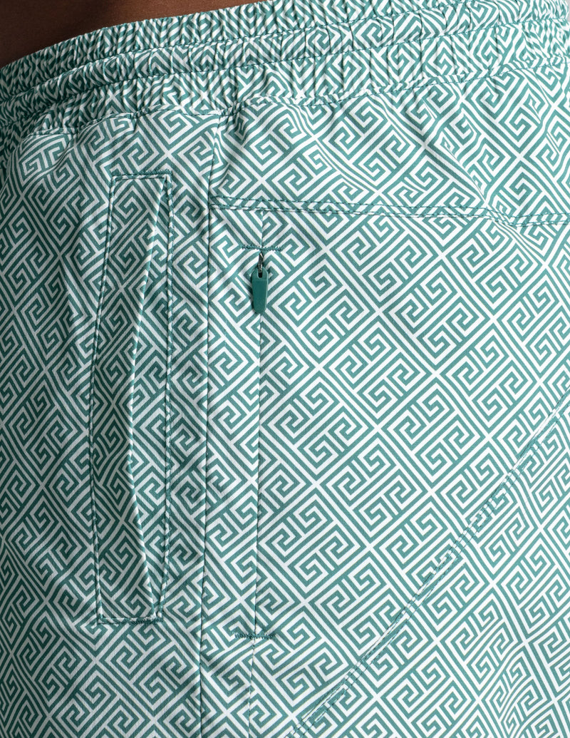 Swim Shorts - Delphi Grid Green (The Ibiza Ease)