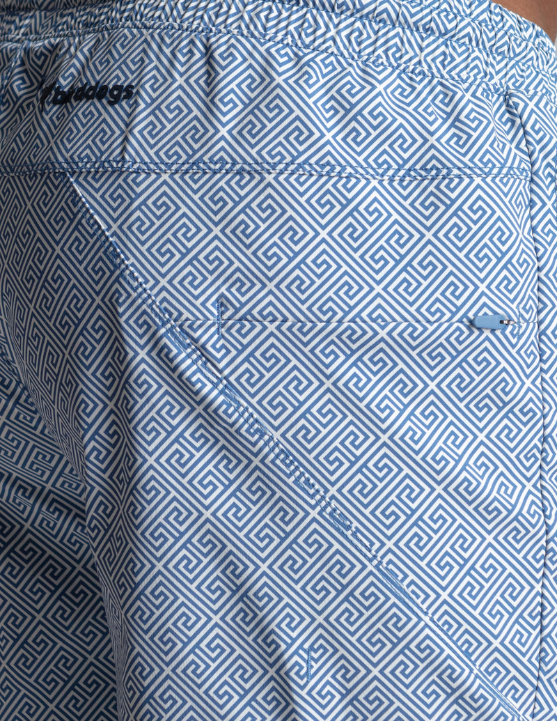Swim Shorts - Delphi Grid Blue (The Aegean Ease)