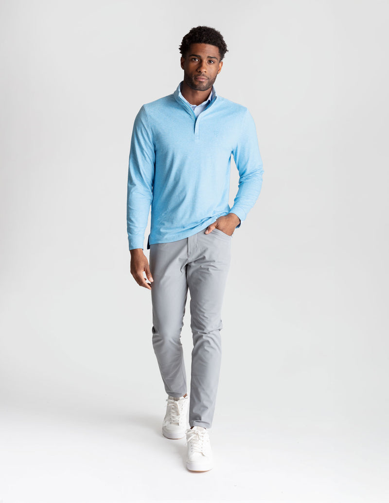 Quarter Zip - Carolina Blue Heather (The Roadie)