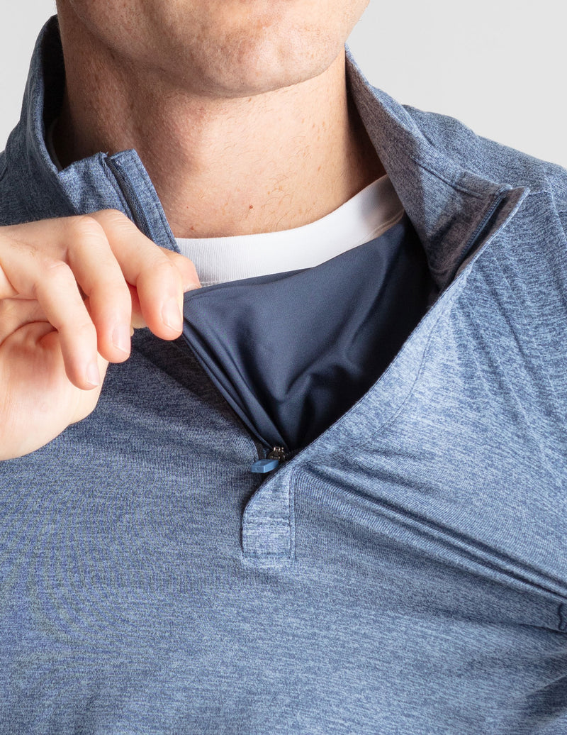 Quarter Zip - Vintage Indigo Heather (The One More Round)