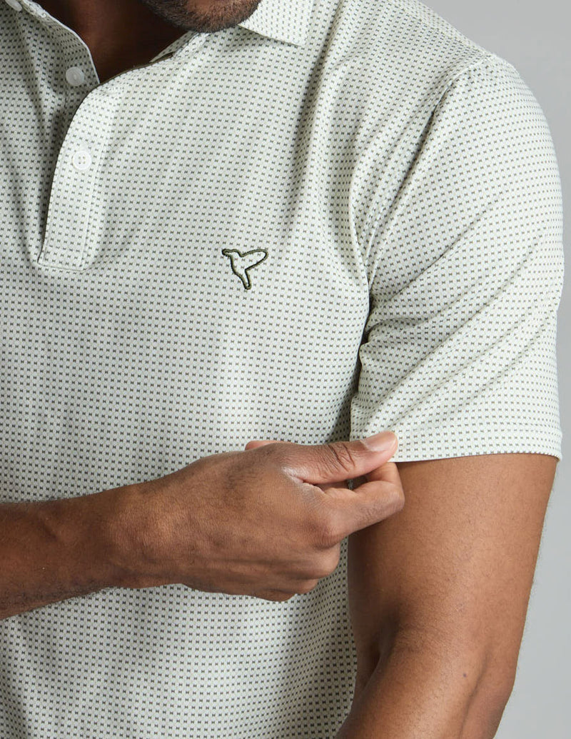 NoFlop Golf Polo - Frontier Beige Bowtie (The Jon Daily)