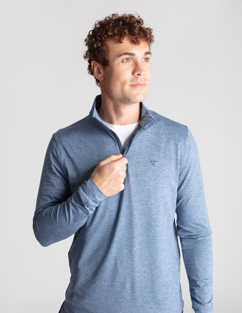 Quarter Zip - Vintage Indigo Heather (The One More Round)