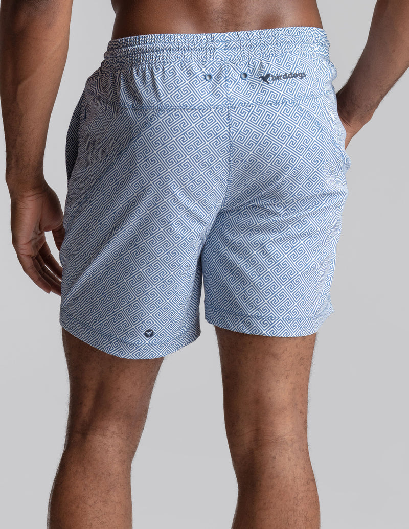 Swim Shorts - Delphi Grid Blue (The Aegean Ease)