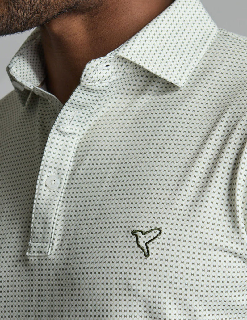 NoFlop Golf Polo - Frontier Beige Bowtie (The Jon Daily)