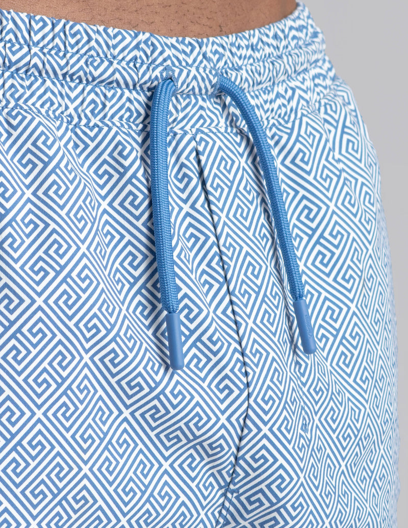 Swim Shorts - Delphi Grid Blue (The Aegean Ease)