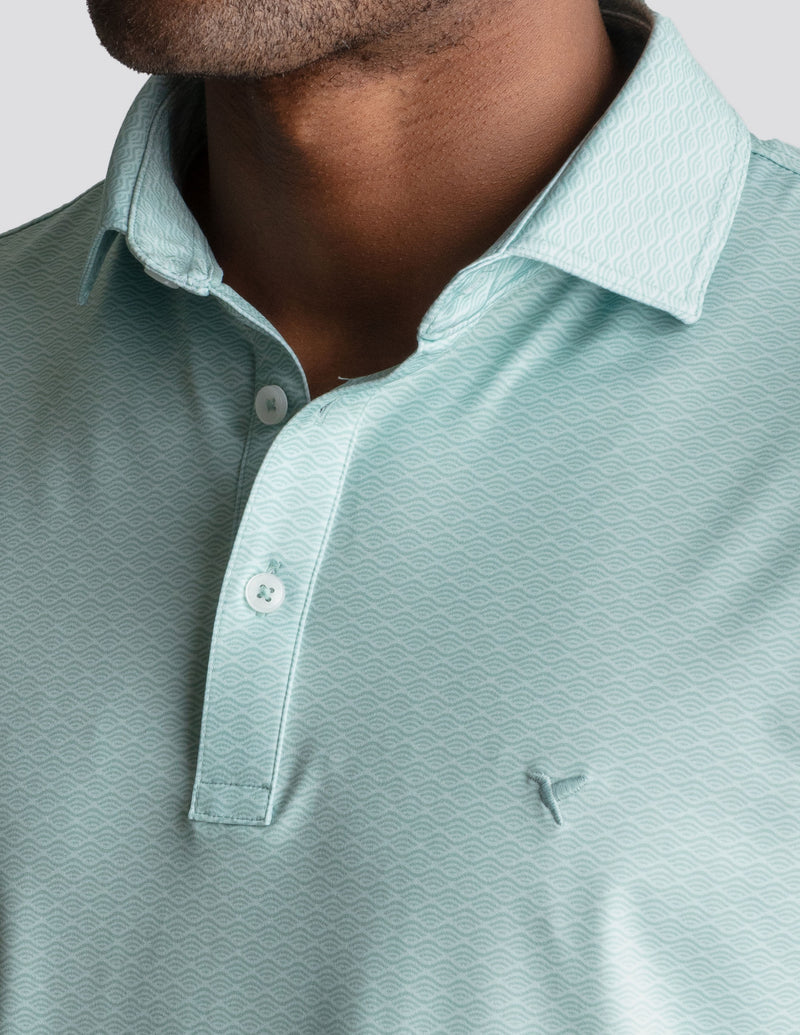 NoFlop Golf Polo - Link Swell Green (The 18th &amp; Aperol)