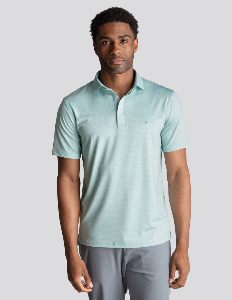 NoFlop Golf Polo - Link Swell Green (The 18th &amp; Aperol)