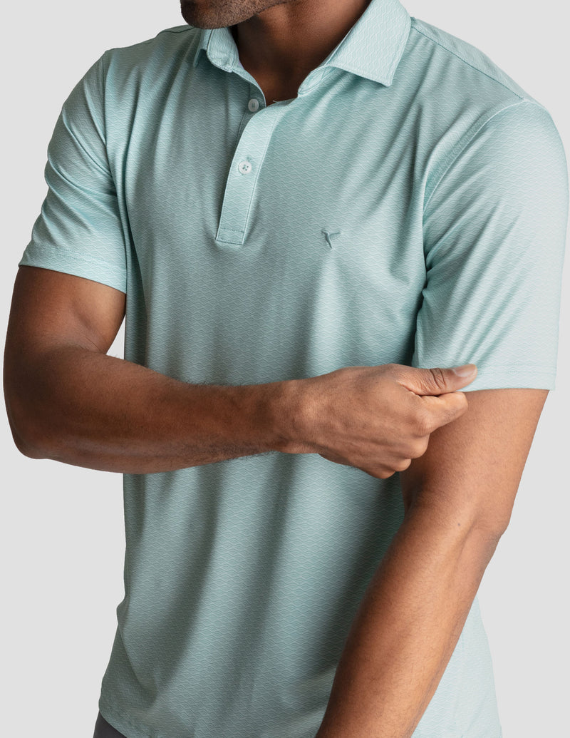 NoFlop Golf Polo - Link Swell Green (The 18th &amp; Aperol)
