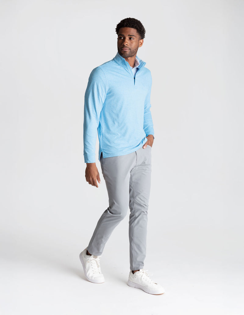 Quarter Zip - Carolina Blue Heather (The Roadie)