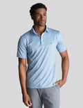 NoFlop Golf Polo - Link Swell Blue (The Cart Barn Celebrity)