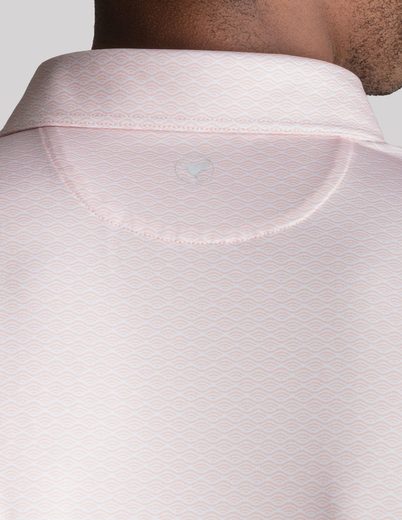 NoFlop Golf Polo - Link Swell Orange (The Nine &amp; Wine Crew)