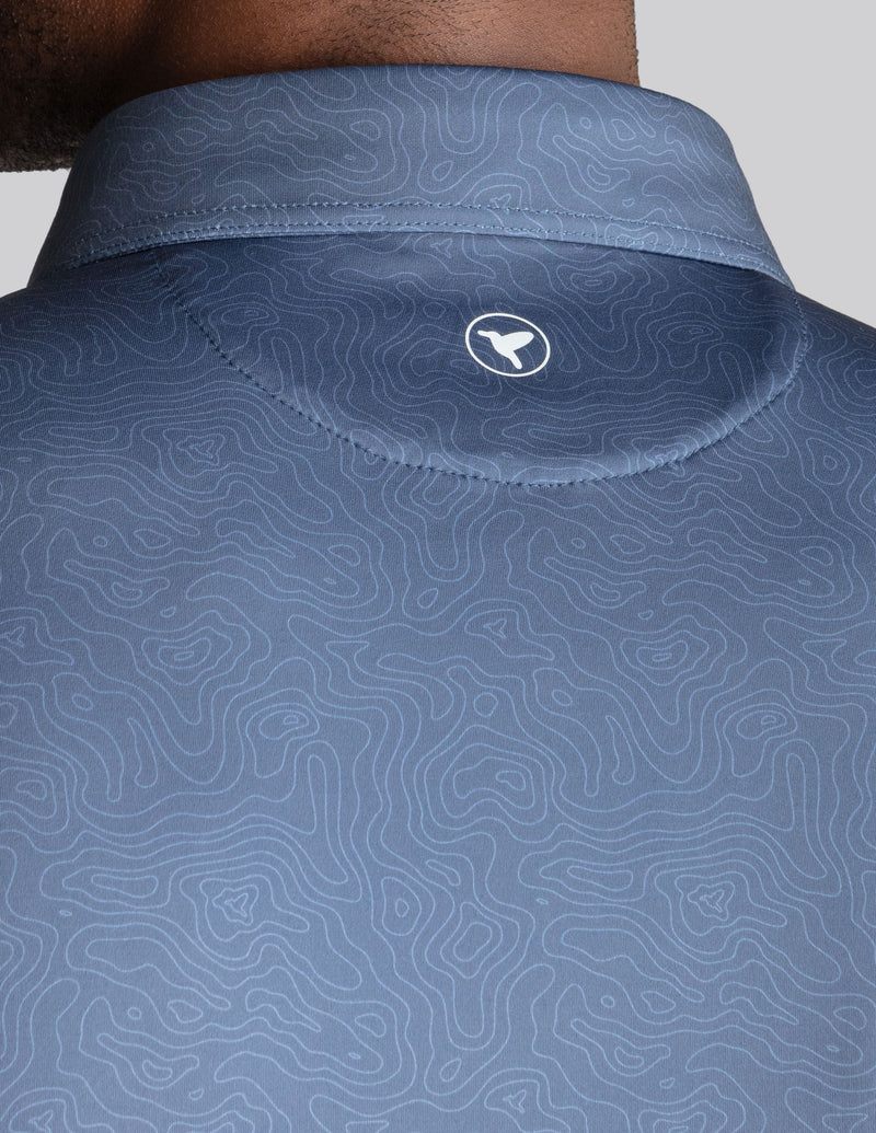 NoFlop Golf Polo - Double Breaker Navy (The Tee &amp; Tea King)