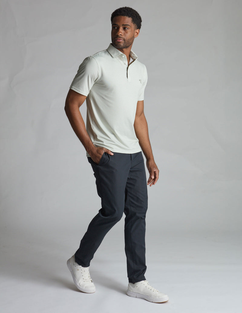 NoFlop Golf Polo - Frontier Beige Bowtie (The Jon Daily)