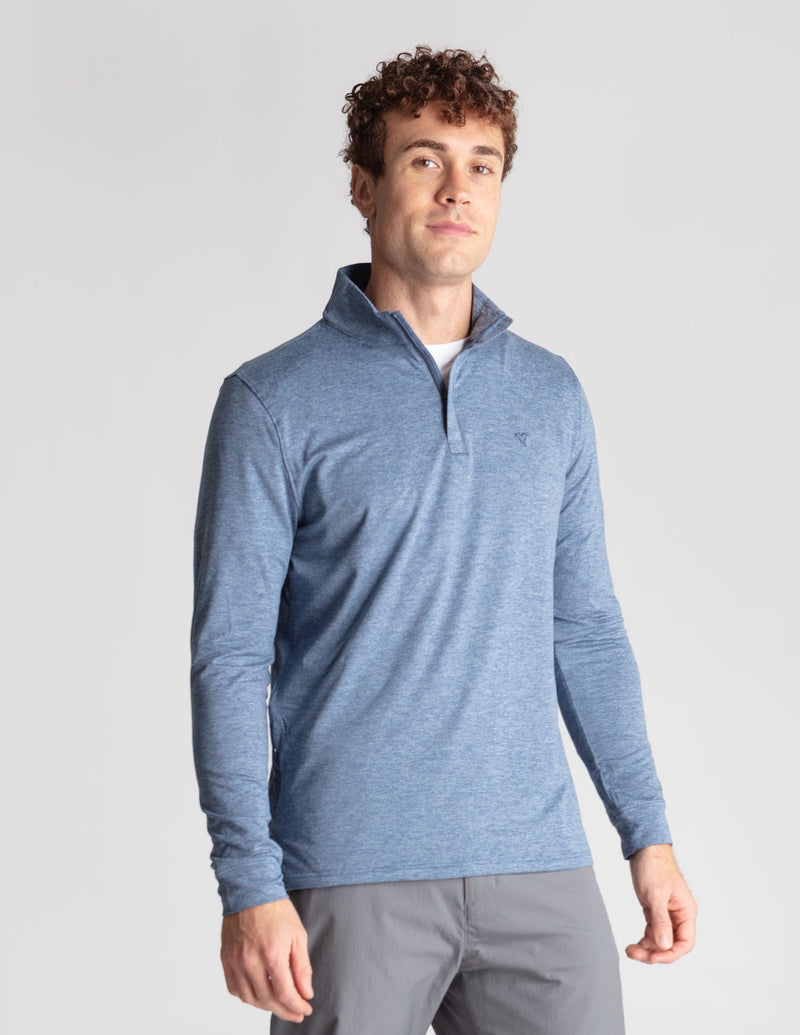 Quarter Zip - Vintage Indigo Heather (The One More Round)