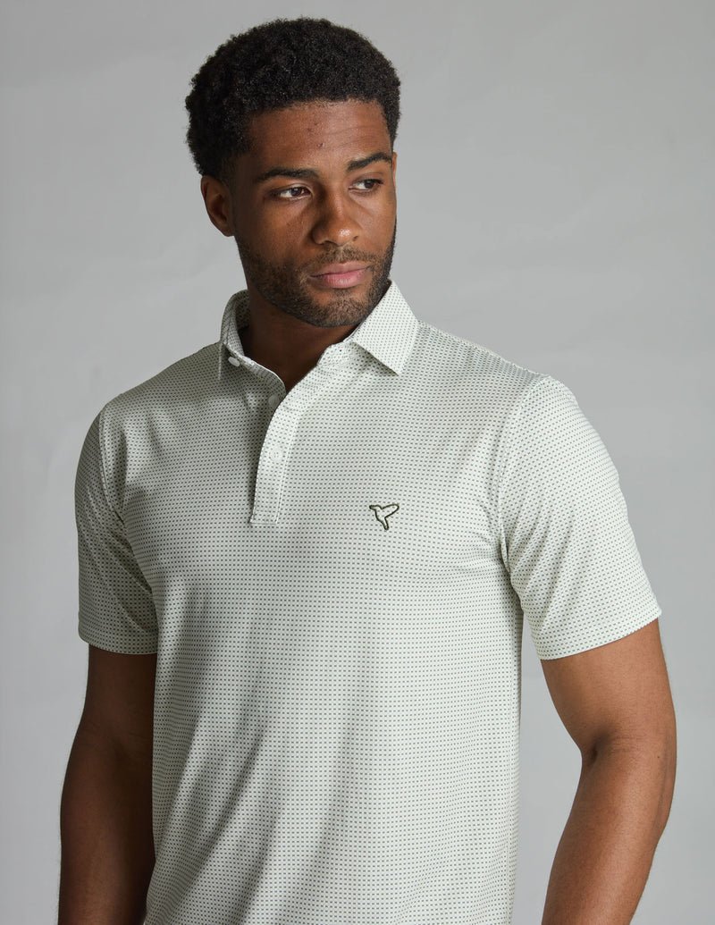 NoFlop Golf Polo - Frontier Beige Bowtie (The Jon Daily)