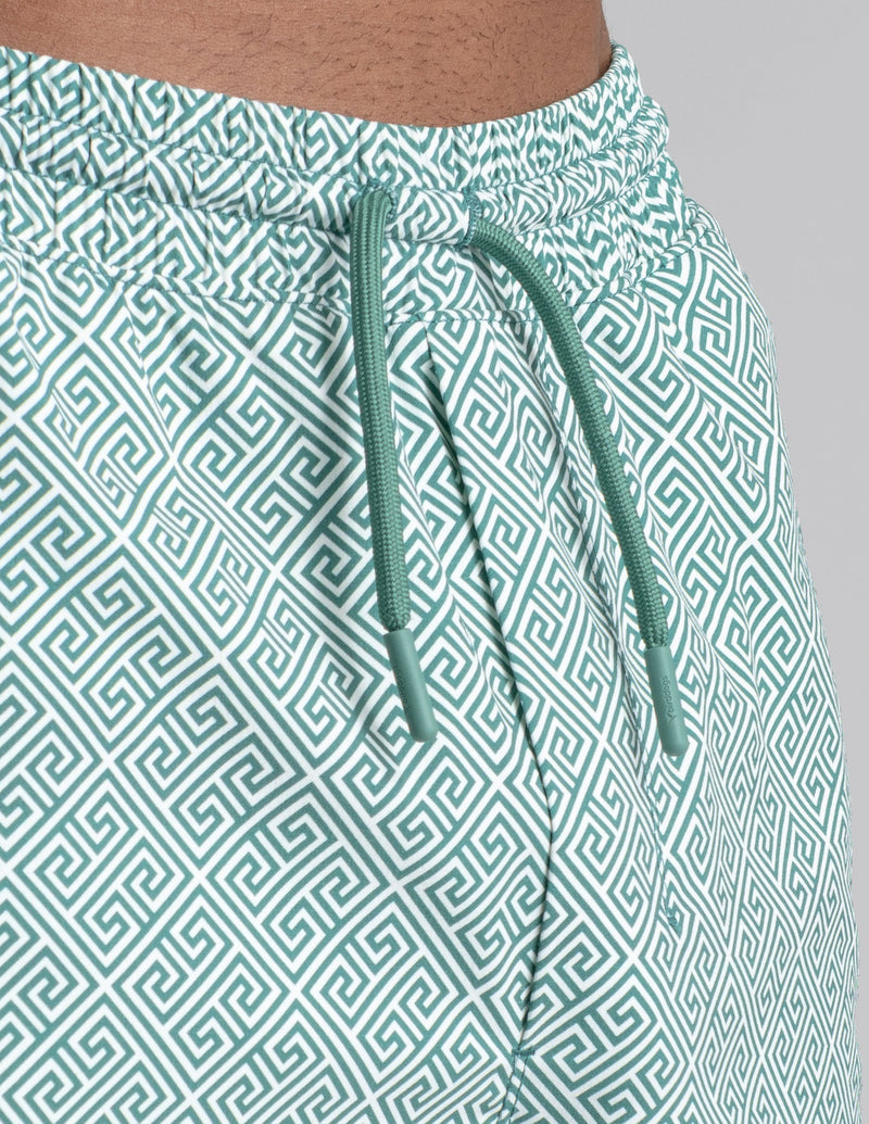 Swim Shorts - Delphi Grid Green (The Ibiza Ease)