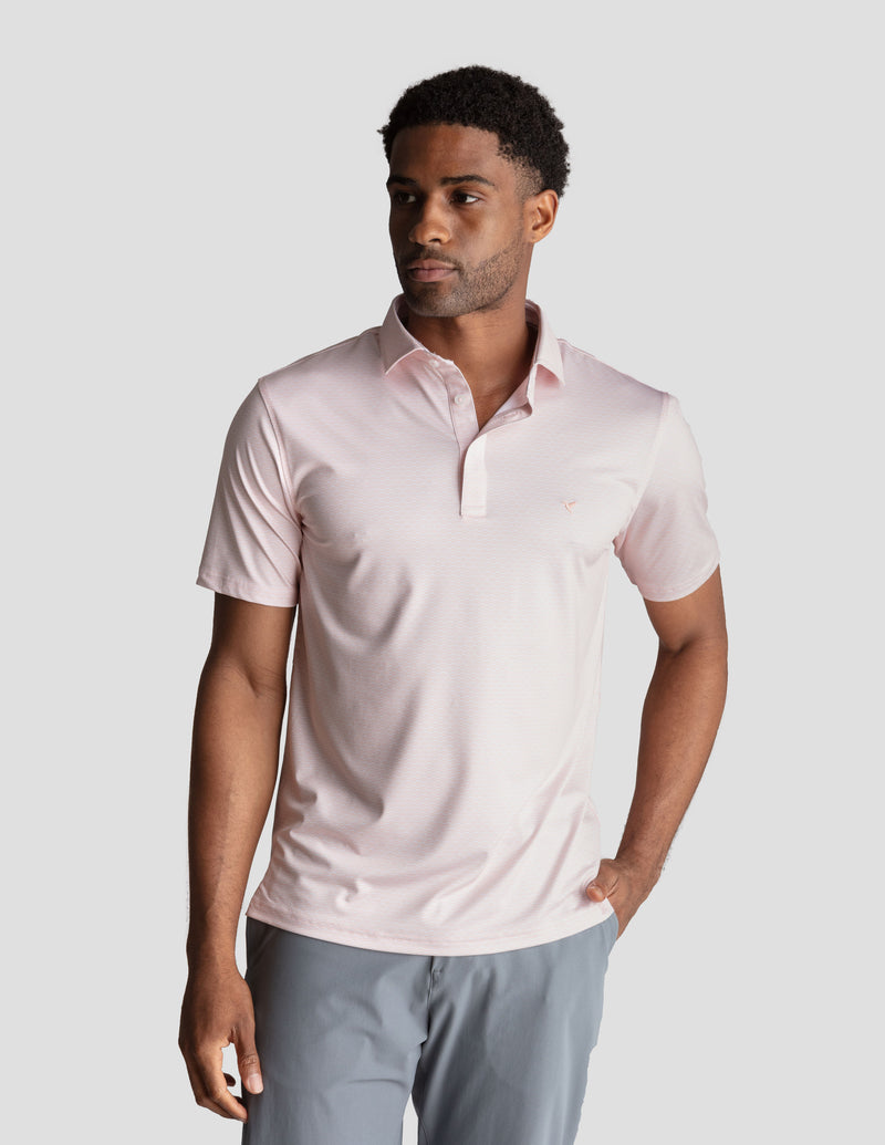 NoFlop Golf Polo - Link Swell Orange (The Nine &amp; Wine Crew)