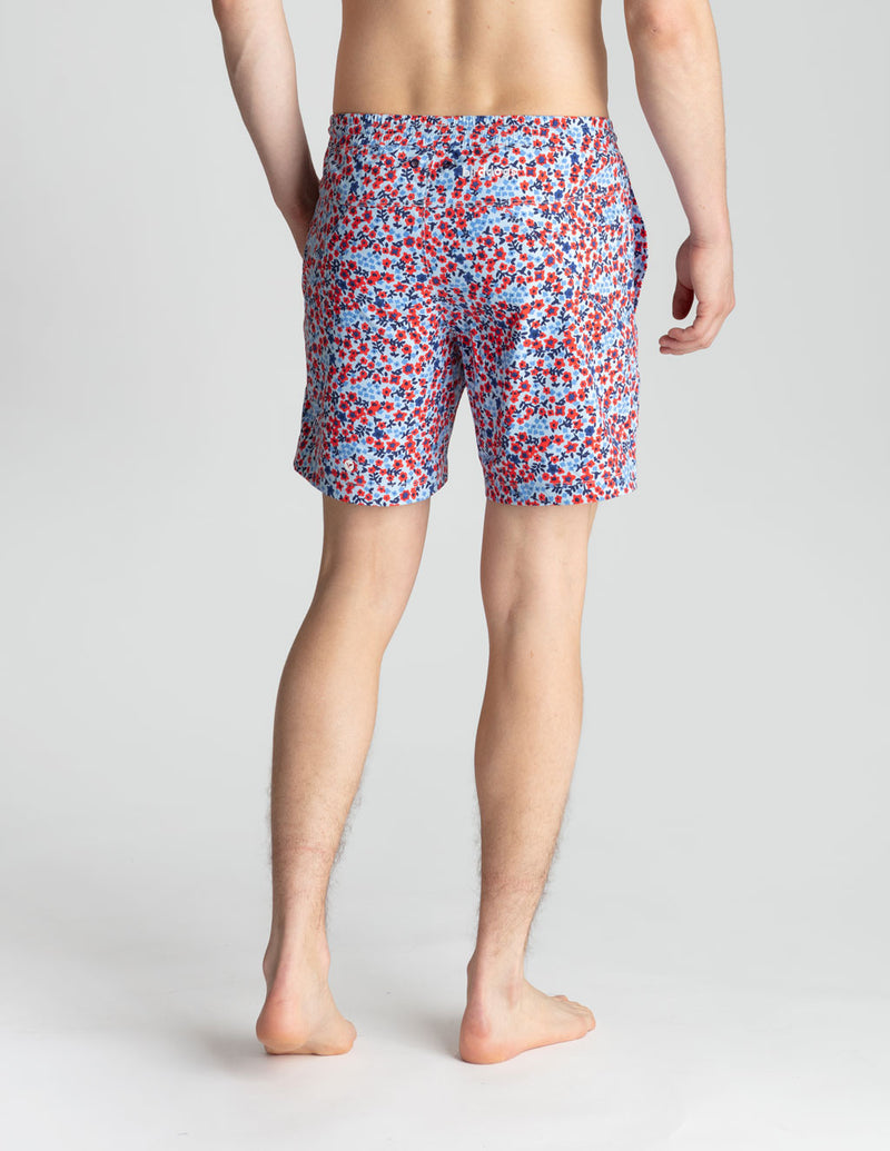 Swim Shorts - Red &amp; Blue Trustaflowers (Yachtstock '77)